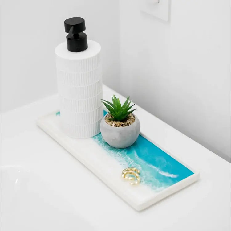 ceramic serving tray - caribbean blue by lynn & liana serveware