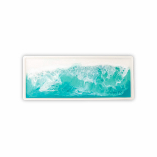 ceramic serving tray - caribbean blue by lynn & liana serveware