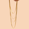 Necklace | 4-Layered Snake Chain | 18KGP