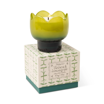 Candle | Tulip Glass Green | Verbena & Lemongrass