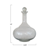 Decanter|Etched Glass Recycled|Diamond Stopper|8"DIA x 12"H