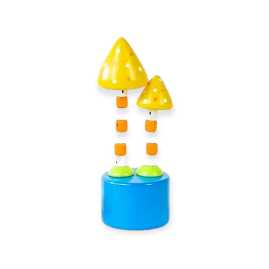 toy - push puppet - mushroom - top color by jack rabbit creations