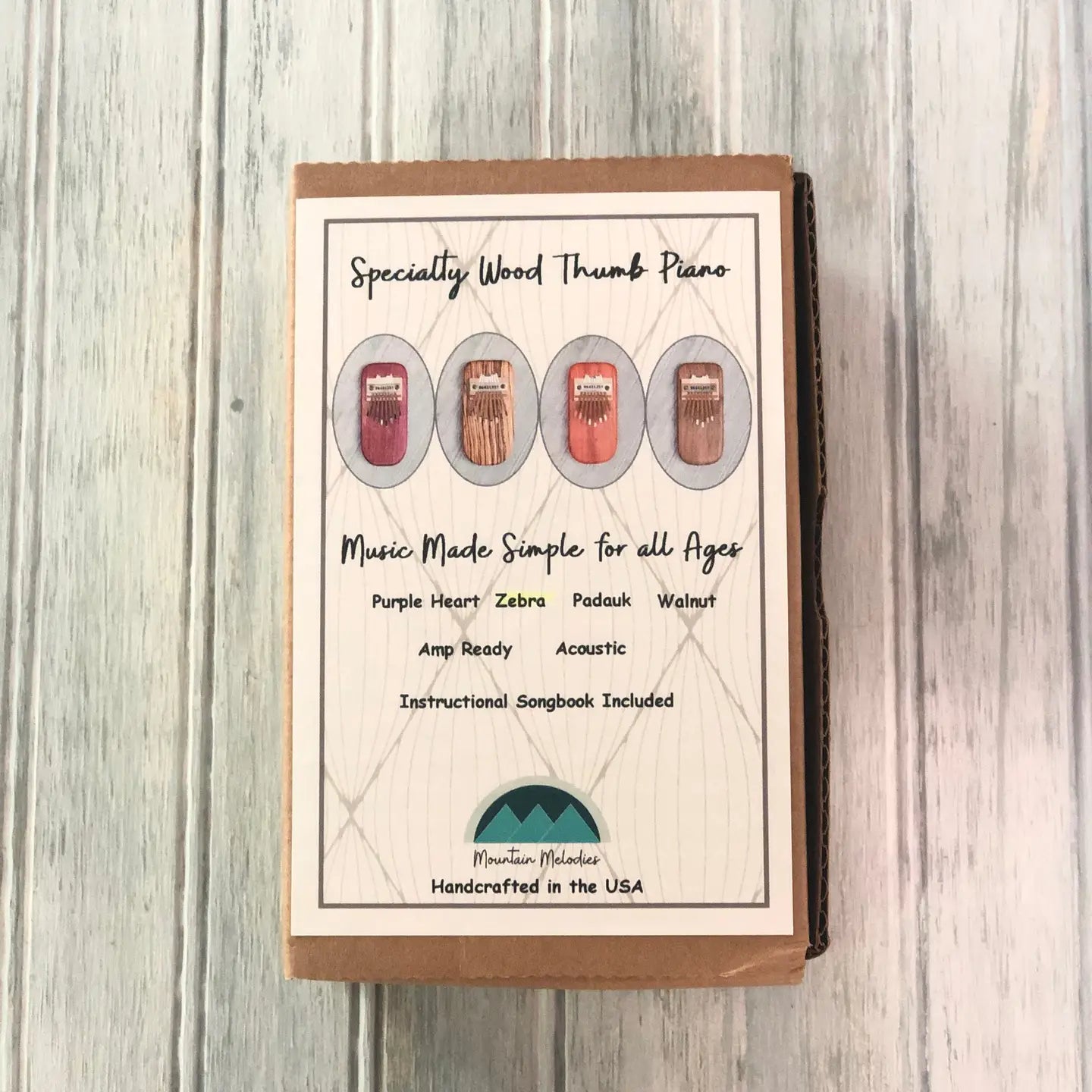 thumb piano - mahogany wood by mountain melodies, llc