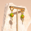 earrings hoops - enamel pimento olive - 18kgp by peter and june