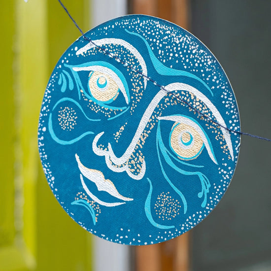 garland - recycled cotton paper - moons & stars by east end press