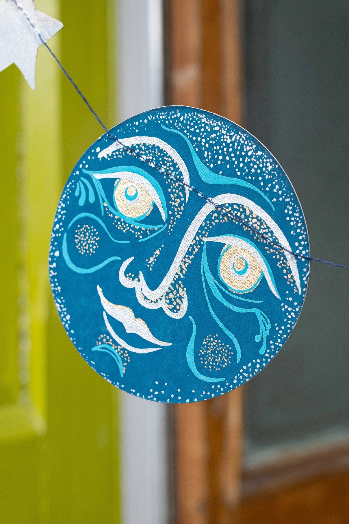 garland - recycled cotton paper - moons & stars by east end press