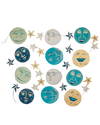 garland - recycled cotton paper - moons & stars by east end press