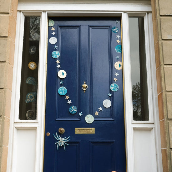 garland - recycled cotton paper - moons & stars by east end press