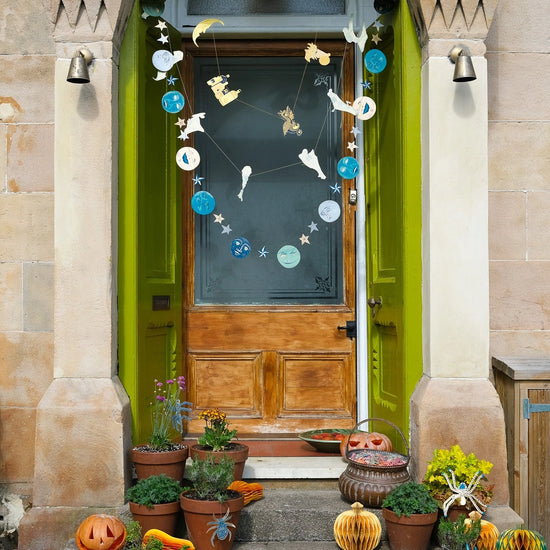 garland - recycled cotton paper - moons & stars by east end press