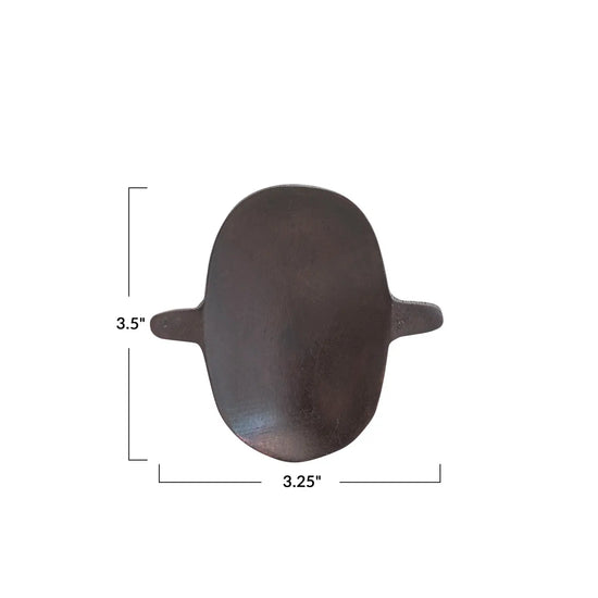 dish spoon rest - mango wood - black by creative co-op