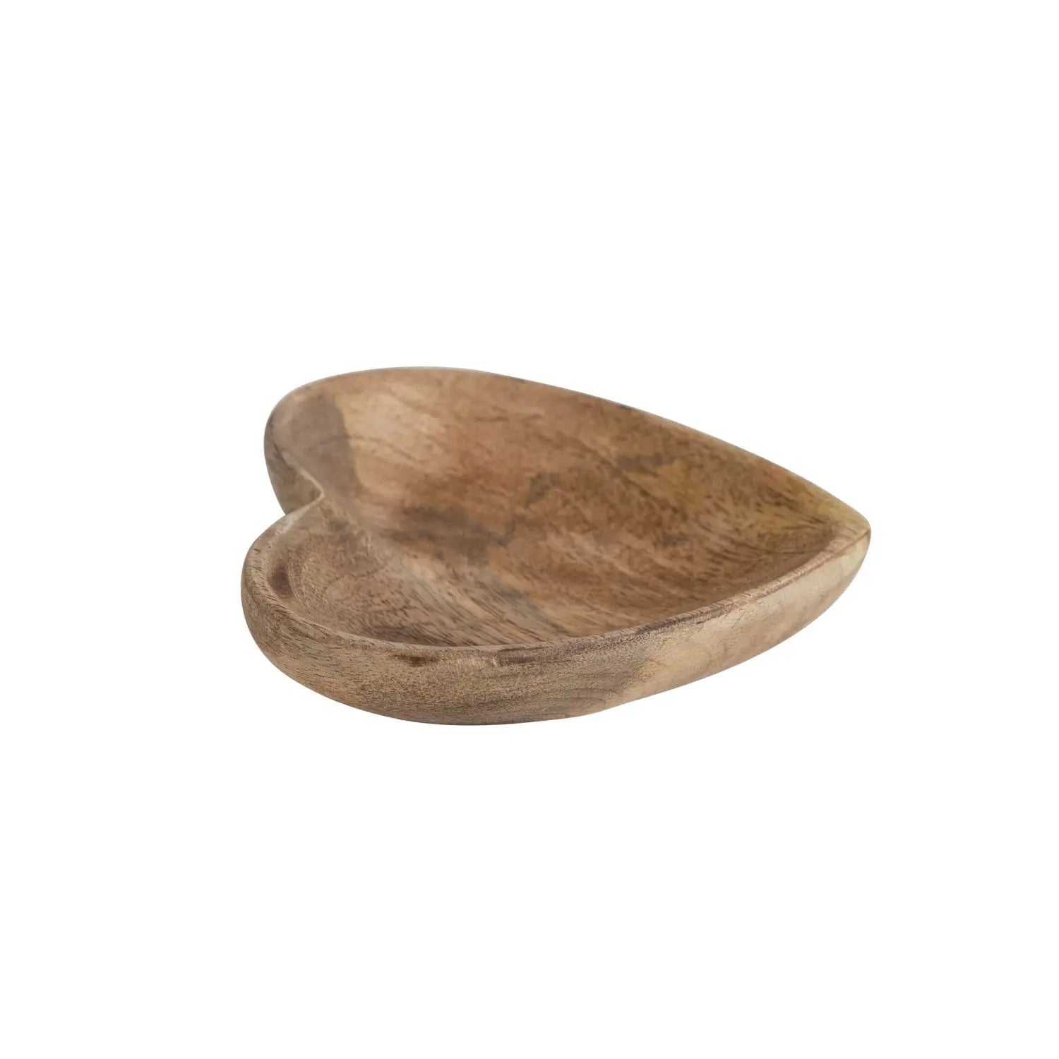 dish - heart shaped mango wood by creative co-op
