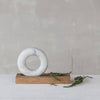 moral & pestle set - mango wood - marble ring-shaped by creative co-op