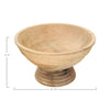 mango wood bowl - ridged + footed by creative co-op