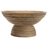 mango wood bowl - ridged + footed by creative co-op