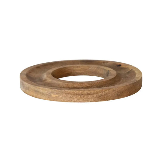 serving tray ring - mango wood - natural by creative co-op