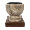 salt & pepper cellar set - marble + mango wood tray by creative co-op
