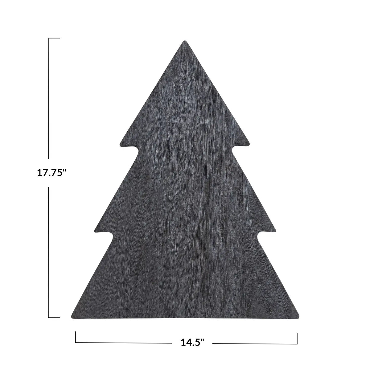 serving + cutting board - tree shape - mango wood - black by creative co-op