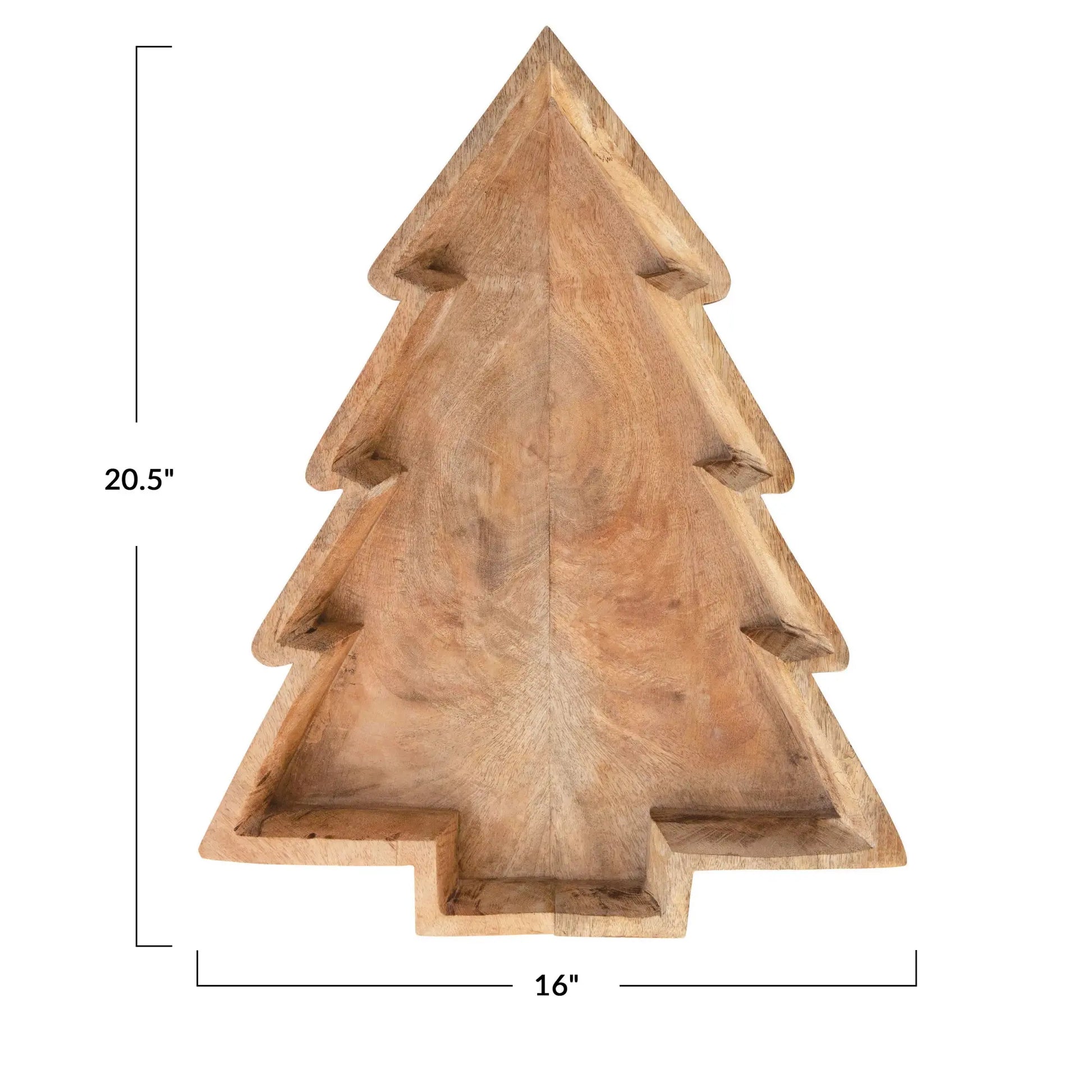 tray - tree shaped - natural mango wood by creative co-op