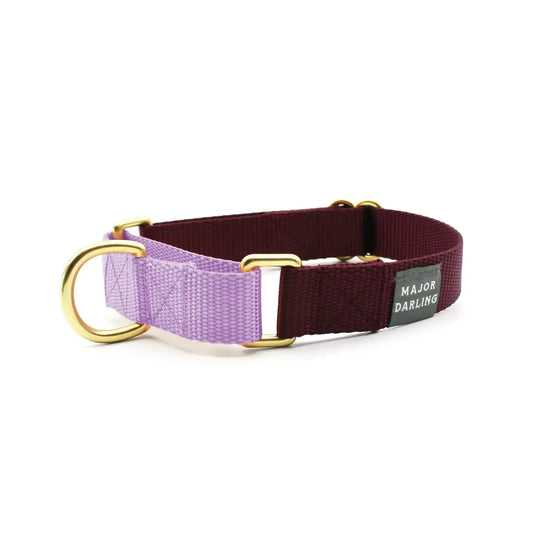 dog collar - martingale - merlot + lilac by major darling
