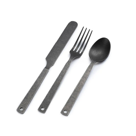 flatware set - matte black - set of 6 by barebones