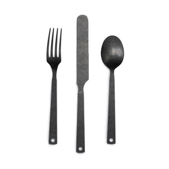 flatware set - matte black - set of 6 by barebones