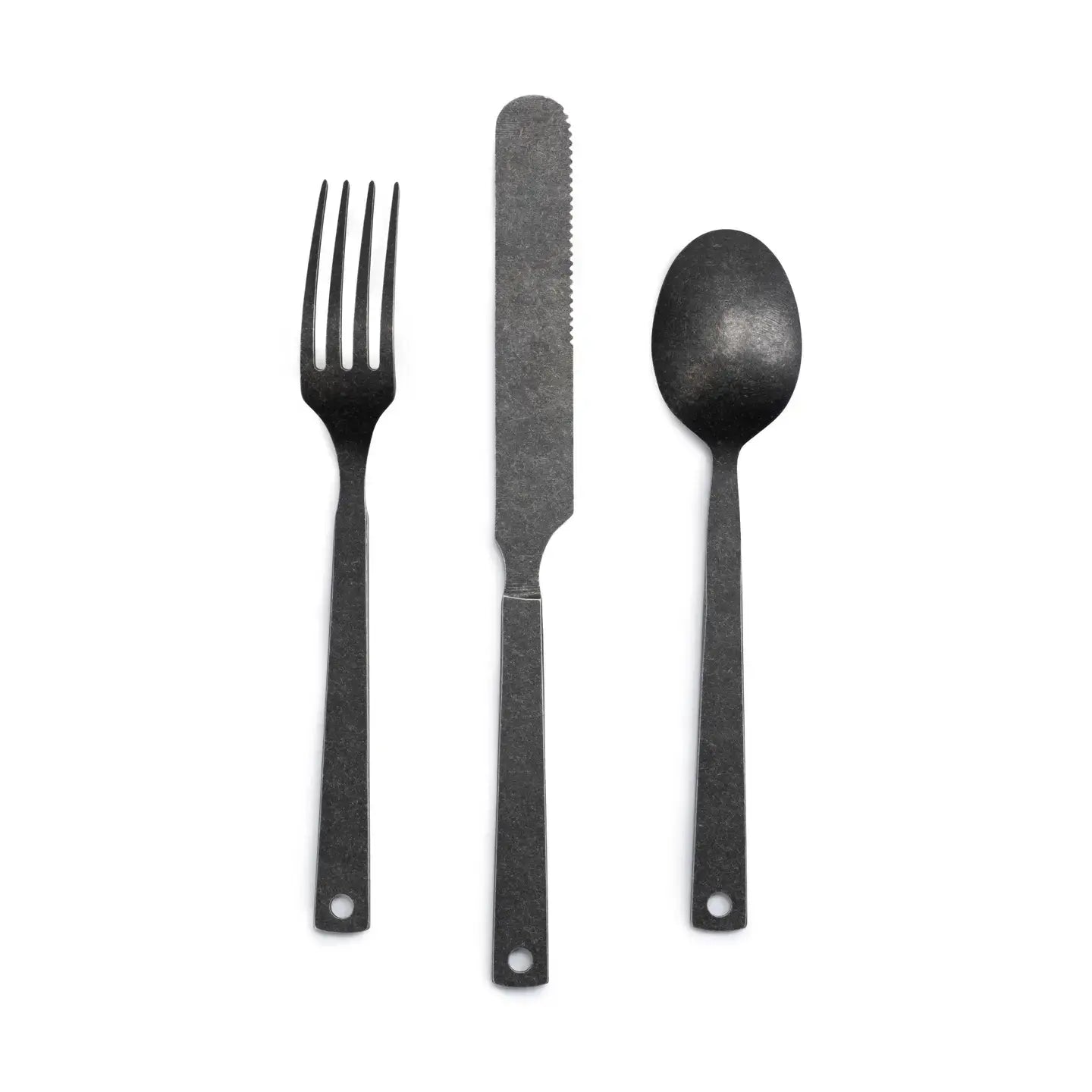 flatware set - matte black - set of 6 by barebones