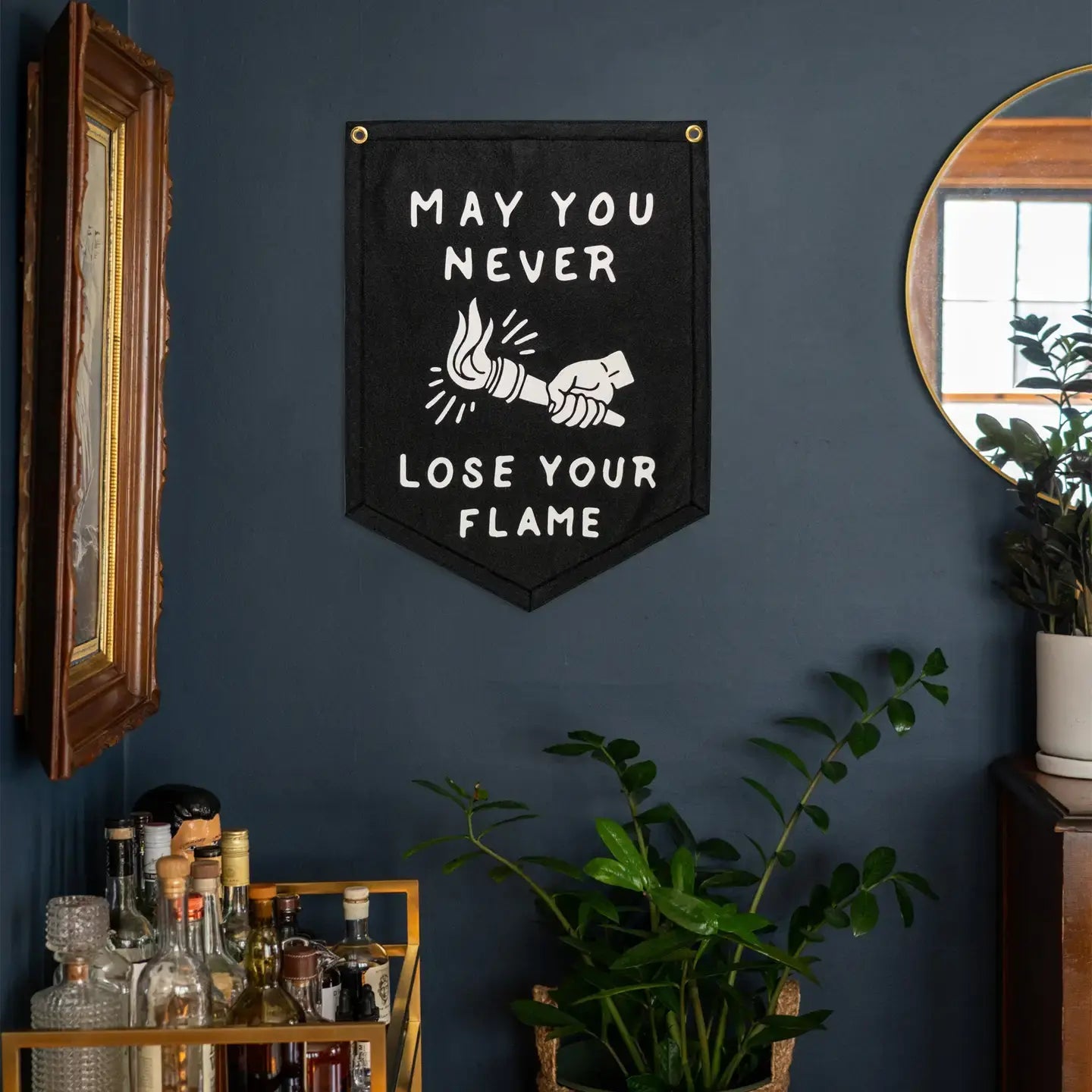 banner - camp flag - may you never lose your flame by oxford pennant