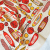 tea towel - screen printed - meat shop - red/yellow/brown by calhoun & co.