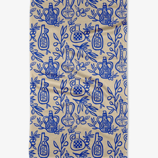 tea towel - microfiber - mediterranean pour by geometry house