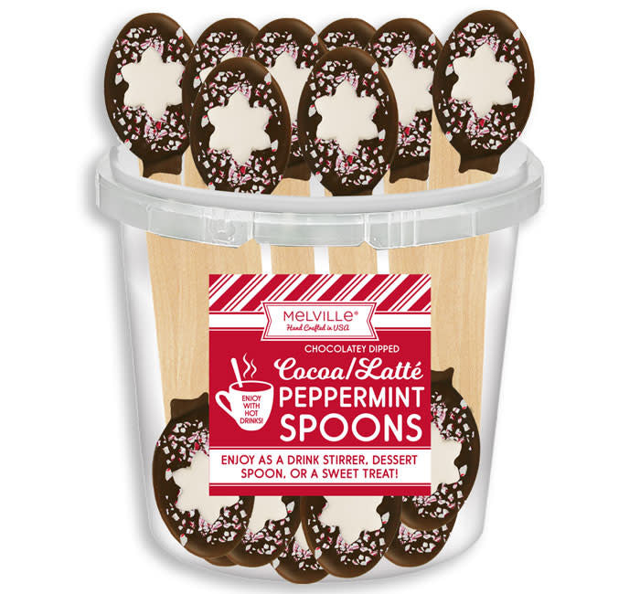 candy - chocolate dipped spoon - peppermint & mallo star by redstone foods inc