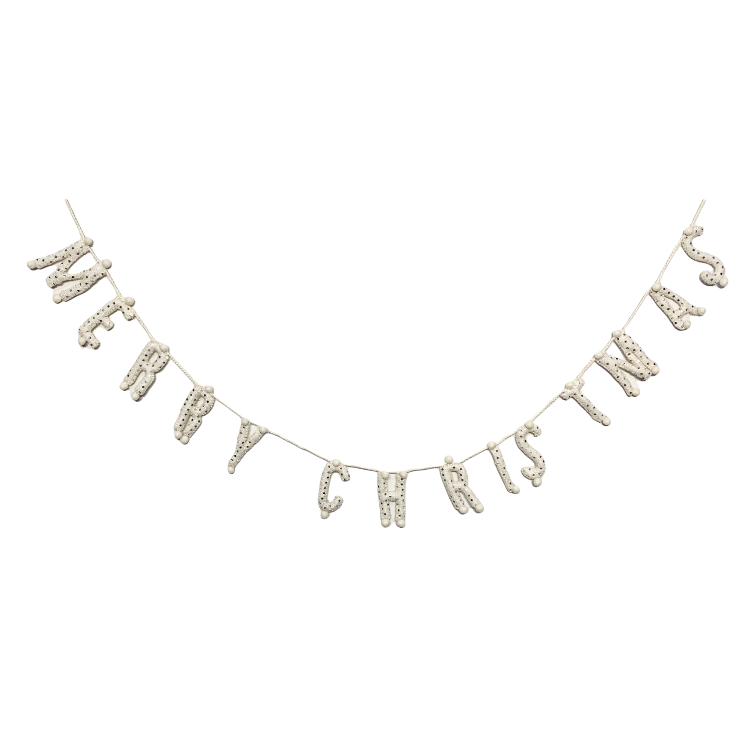 garland - merry christmas - cream detailed letters by giftsland