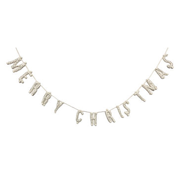 garland - merry christmas - cream detailed letters by giftsland