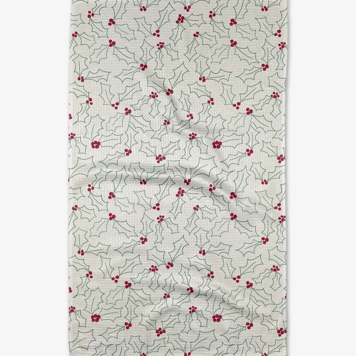 tea towel - microfiber holiday - merry holly/berry by geometry house