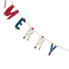garland - merry christmas - rounded letters + stitching by giftsland