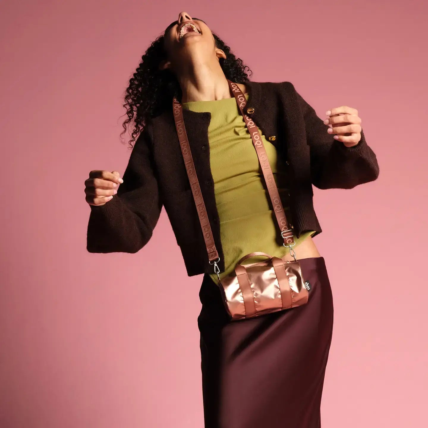 bag - weekender - rose gold metallic by loqi llc