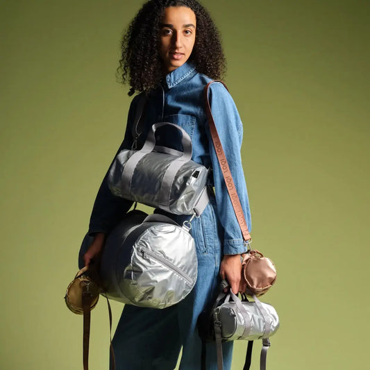 bag - weekender - silver metallic by loqi llc