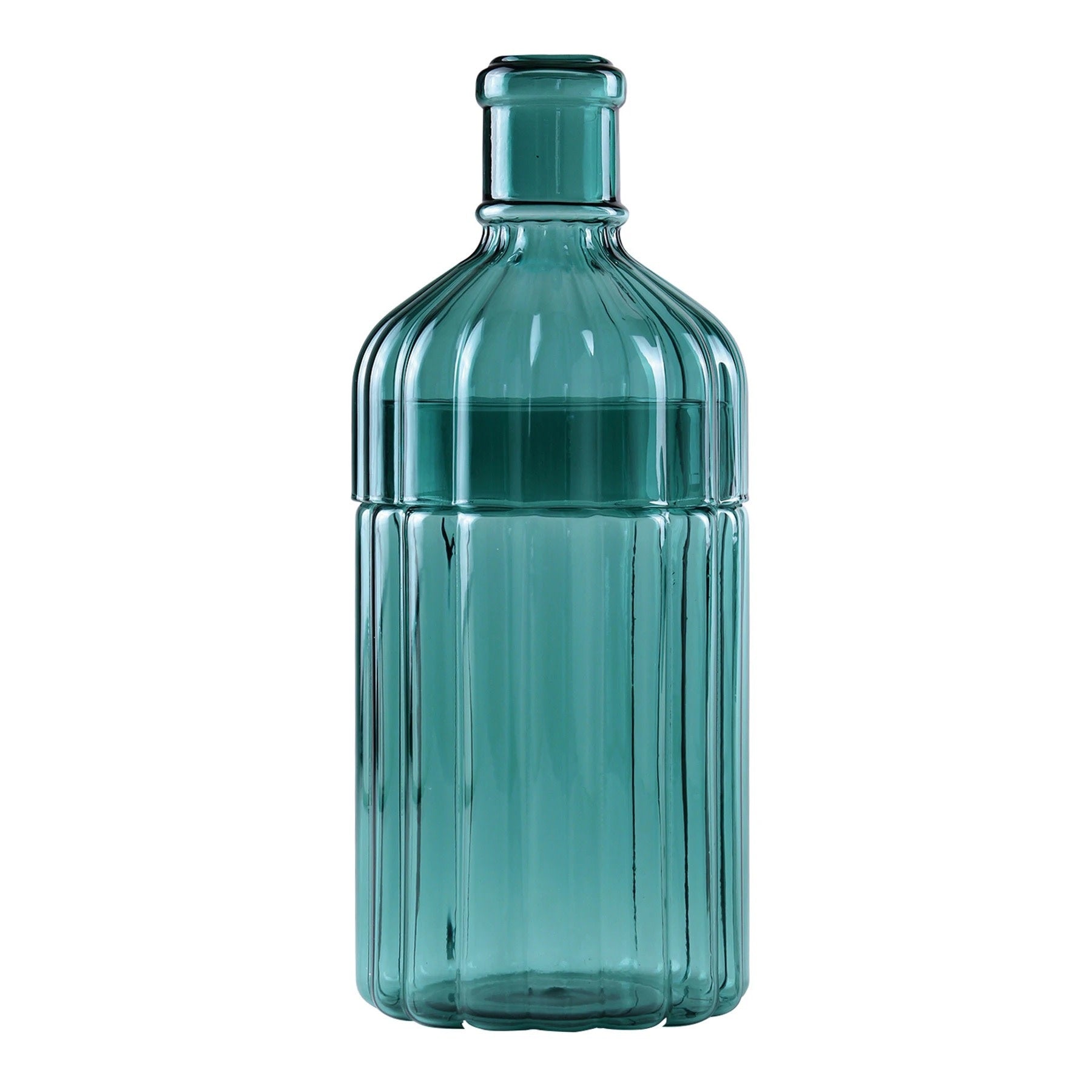 ribbed glass vase - metropolitan elegance by time concept inc.
