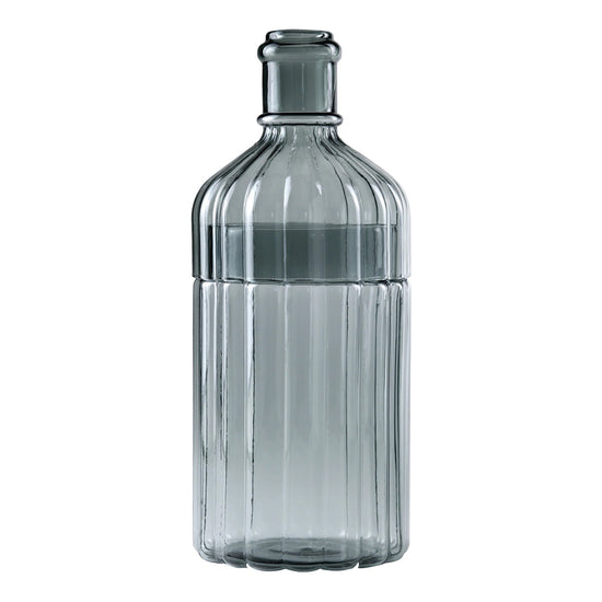 ribbed glass vase - metropolitan elegance by time concept inc.