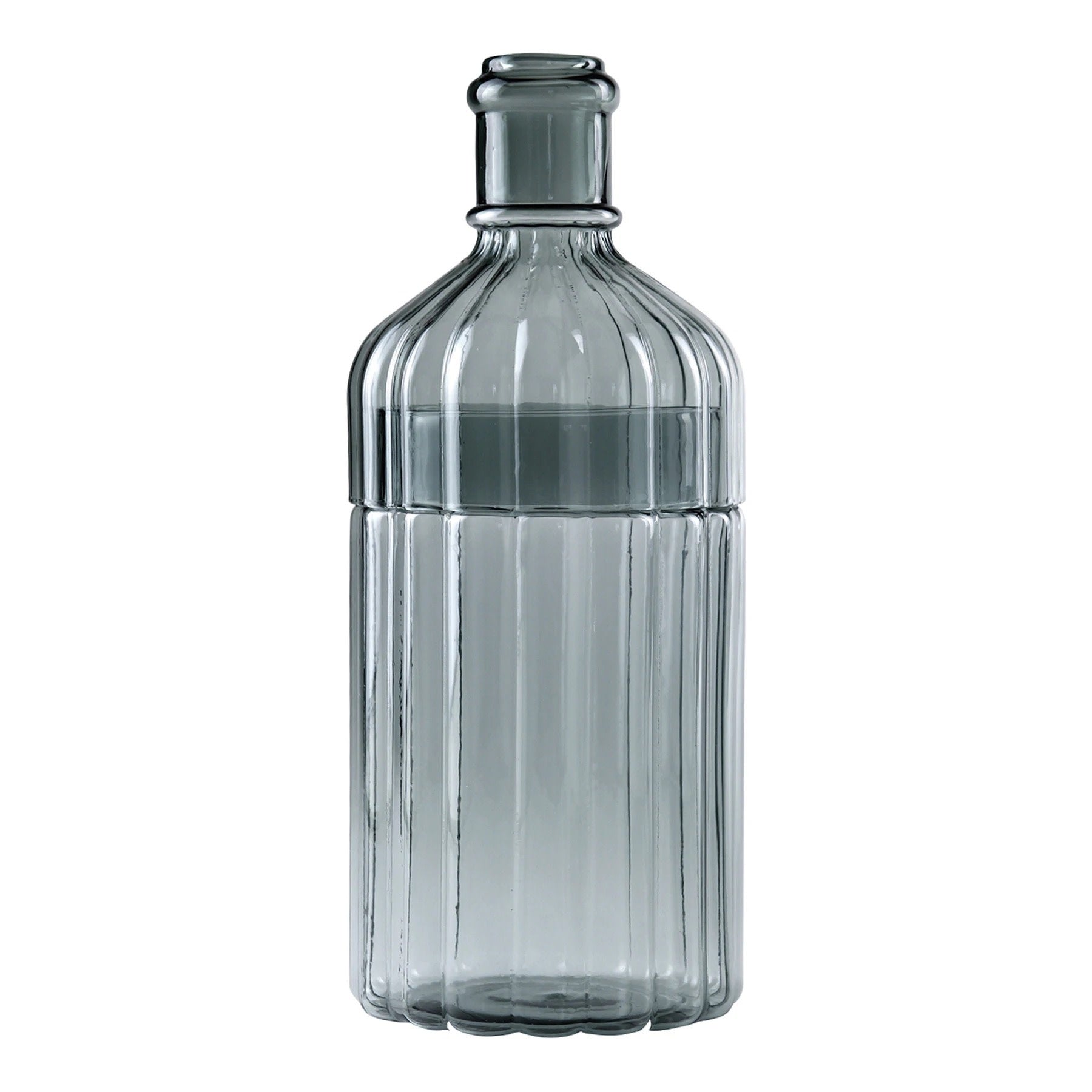 ribbed glass vase - metropolitan elegance by time concept inc.