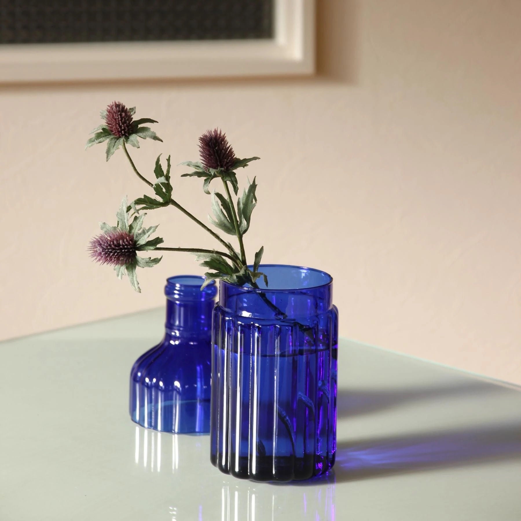 ribbed glass vase - metropolitan elegance by time concept inc.