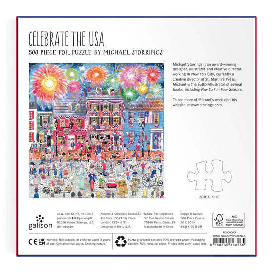 puzzle - 500 piece foil - celebrate the usa by chronicle books