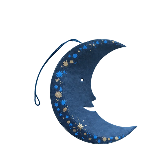 ornament - recycled paper board - crescent moon by east end press