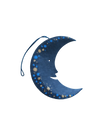 ornament - recycled paper board - crescent moon by east end press