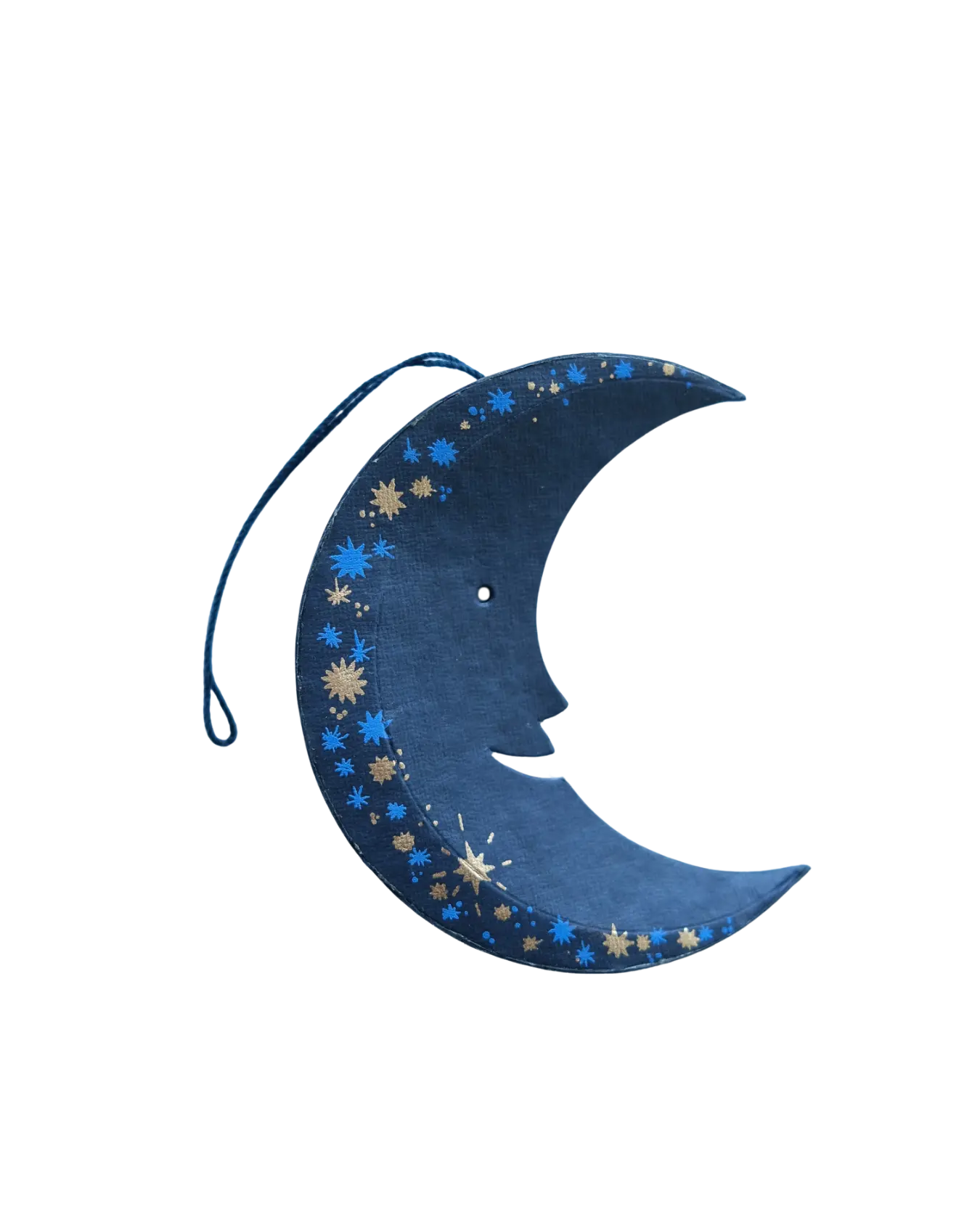 ornament - recycled paper board - crescent moon by east end press