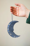 ornament - recycled paper board - crescent moon by east end press