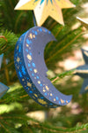 ornament - recycled paper board - crescent moon by east end press