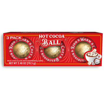 candy - hot cocoa ball - milk chocolate w/marshmallow - 3-pk by redstone foods inc
