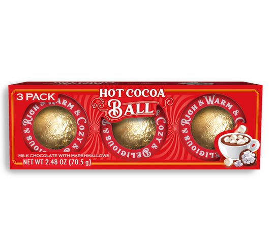 candy - hot cocoa ball - milk chocolate w/marshmallow - 3-pk by redstone foods inc