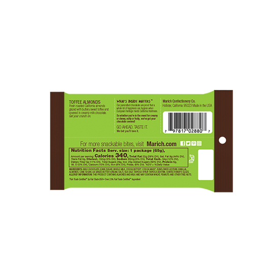 candy - milk toffee almonds by redstone foods inc