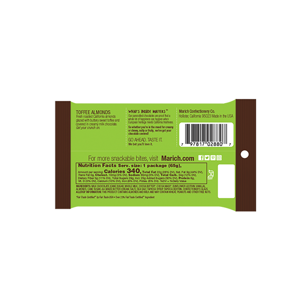 candy - milk toffee almonds by redstone foods inc